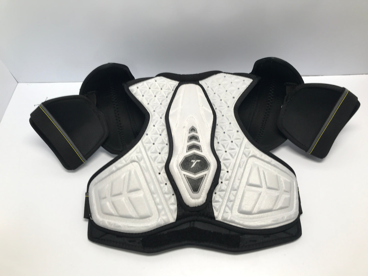 Hockey Shoulder Chest Pad Men's Senior Size Small Black White Yellow Excellent