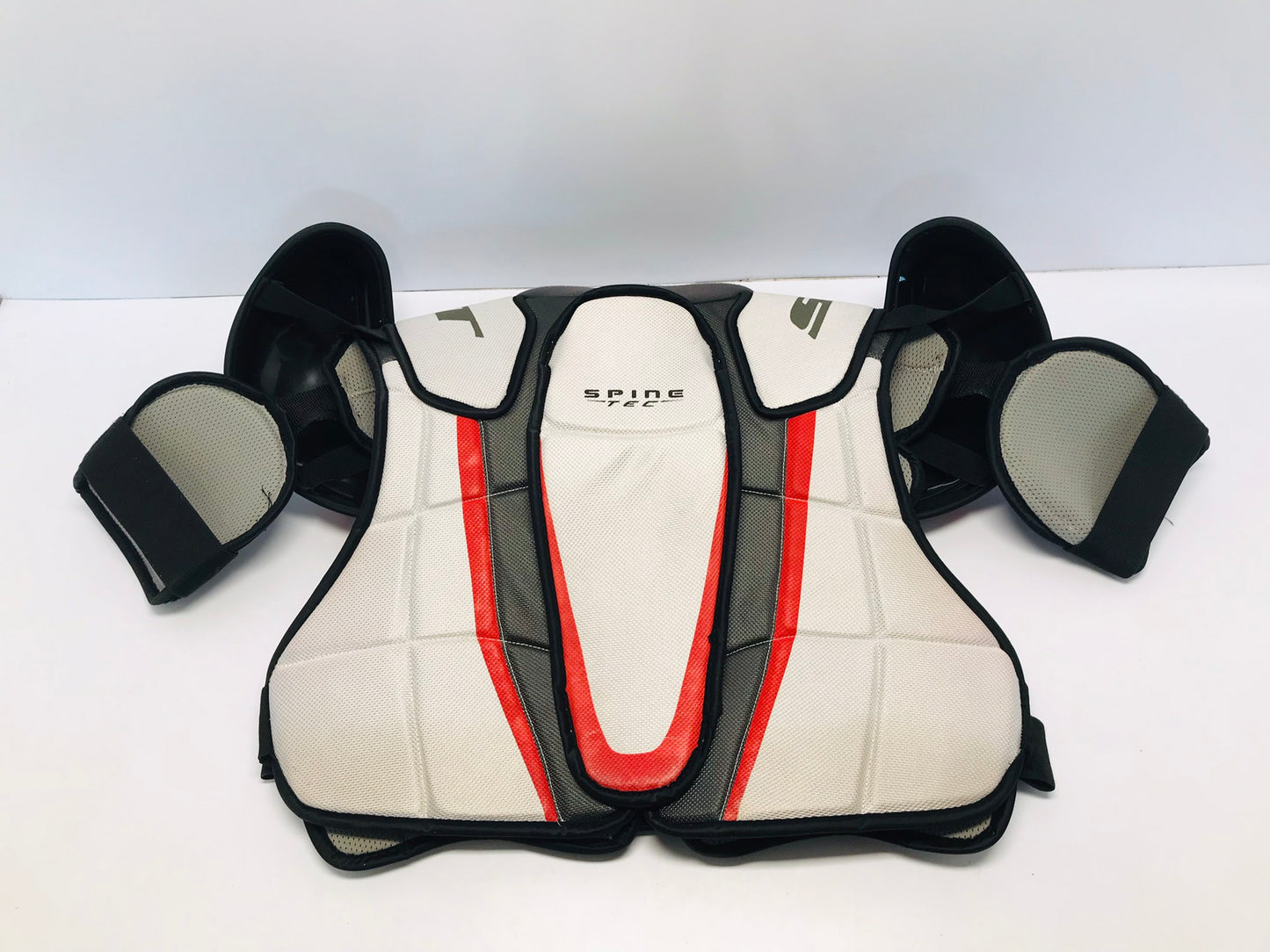 Hockey Shoulder Chest Pad Men's Senior Size X Large Easton Black White Grey Red