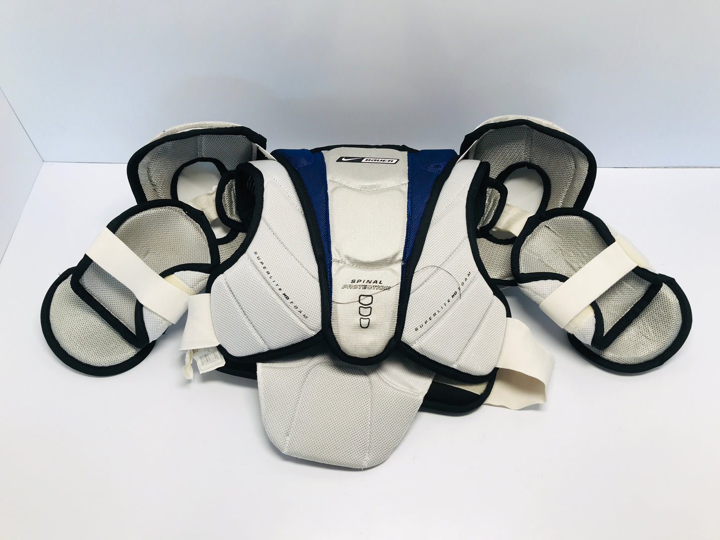 Hockey Shoulder Chest Pad Men's Size Small Bauer Pro Lightspeed White Blue