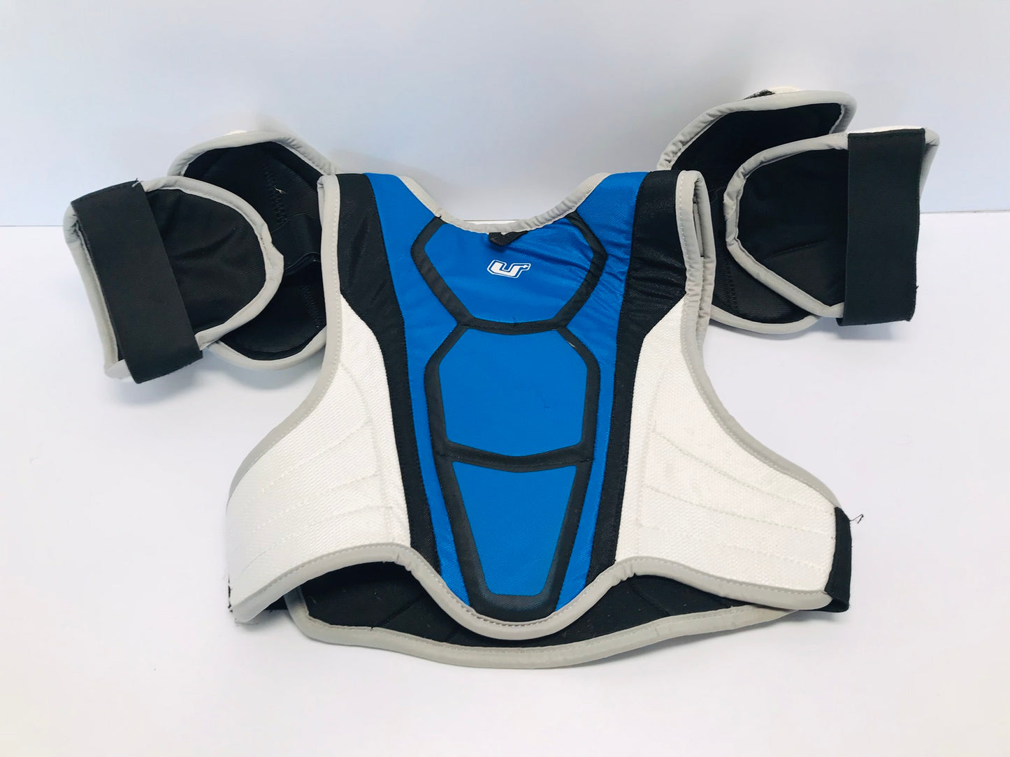 Hockey Shoulder Chest Pad Men's Size Small Fit Black Blue Grey Excellent