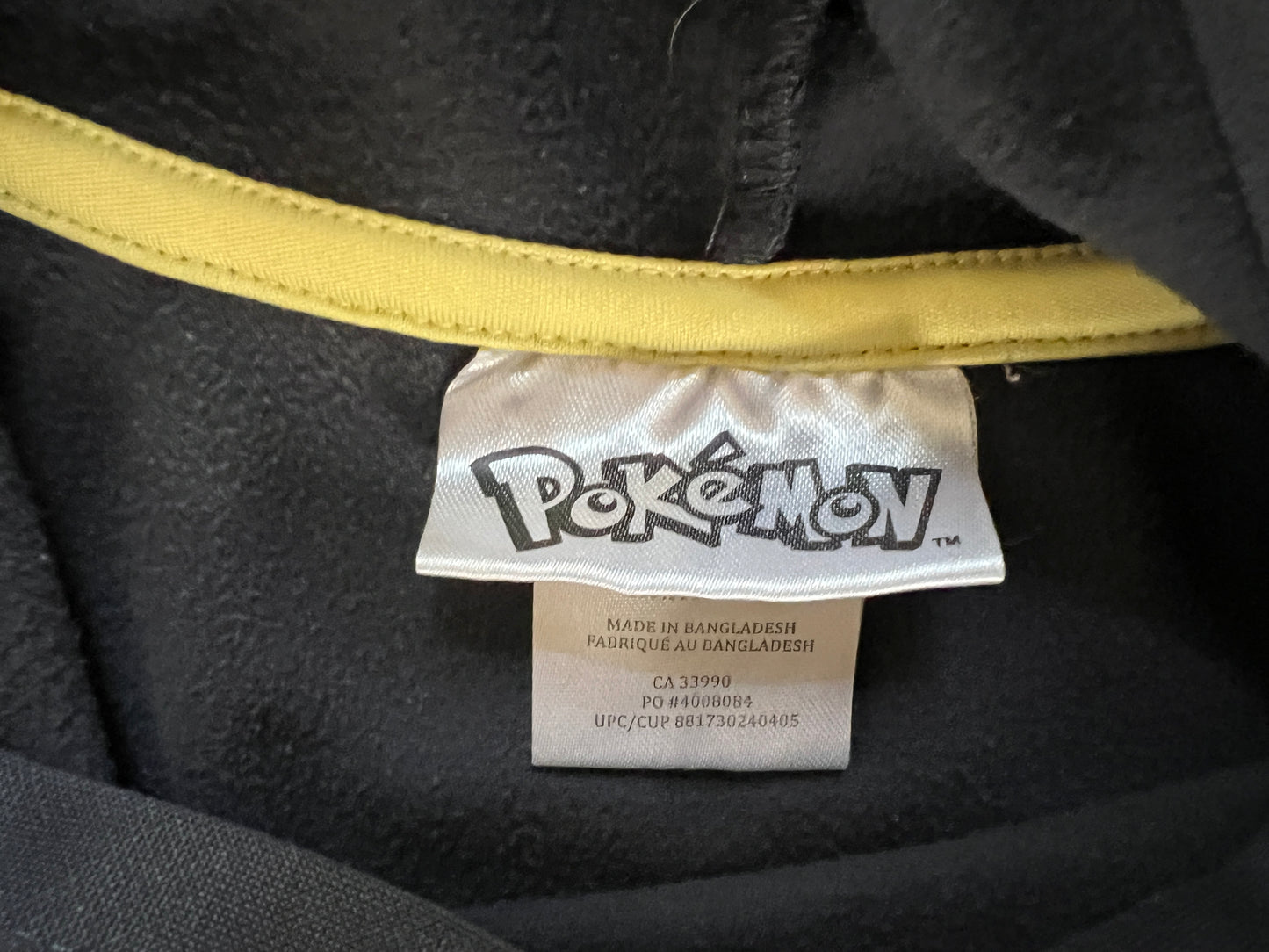 Hoodie Sweater Child Size 7-8 Pokemon Dark Grey Like New