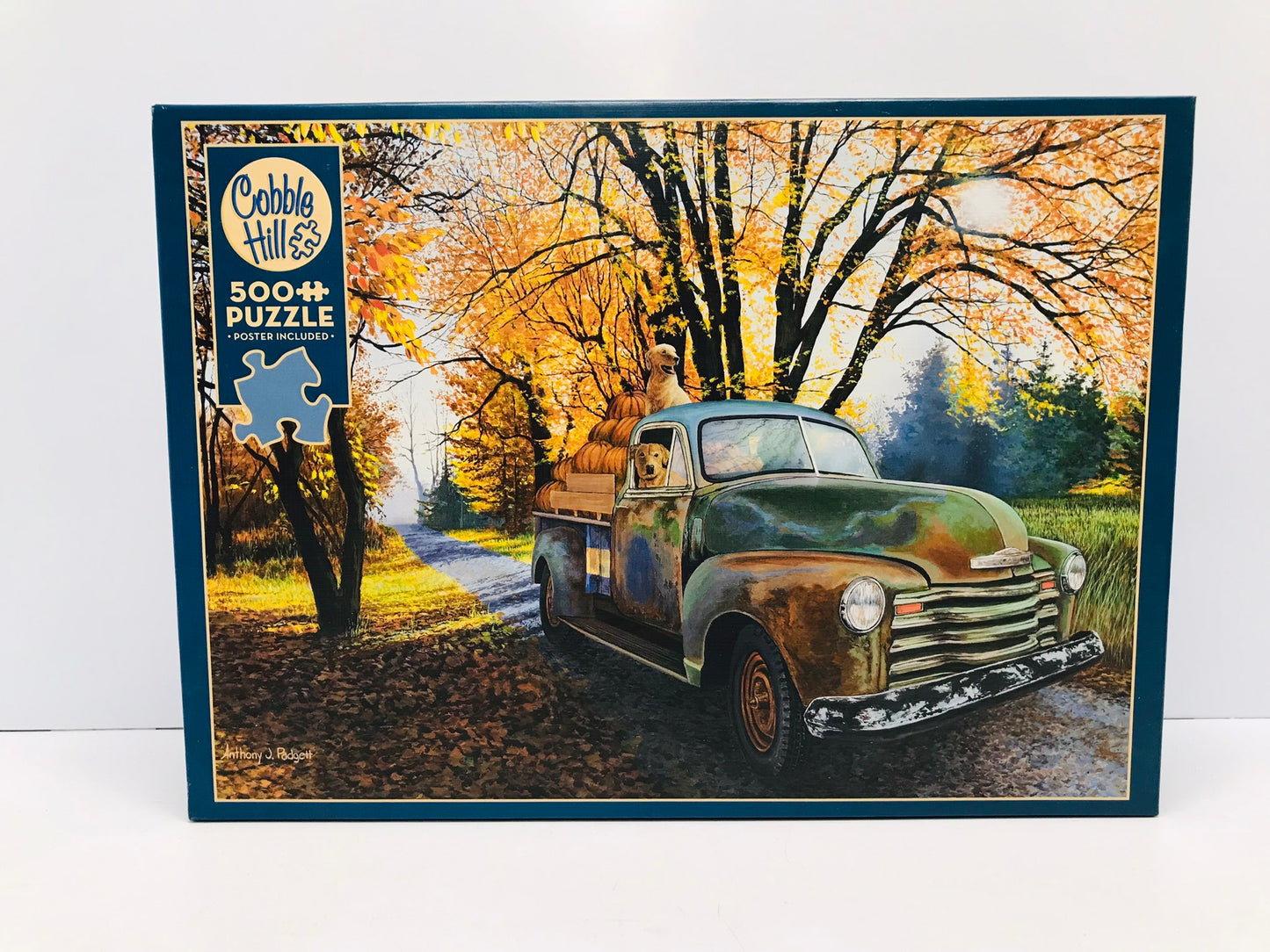 Jigsaw Puzzle Cobble Hill 500 Pc Joyride Old Farm Truck Yellow Lab Excellent