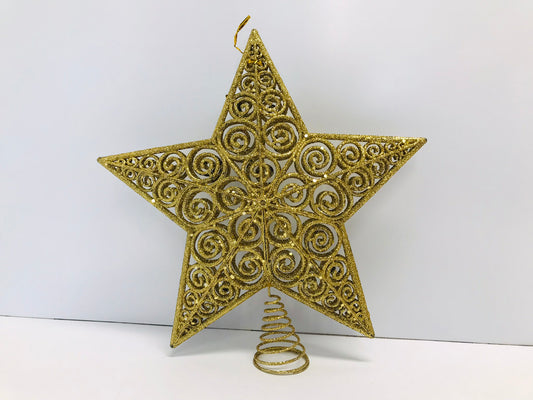 Christmas Ornament Star Tree Topper Brilliant Gold Glitz and Glam 12x12"
