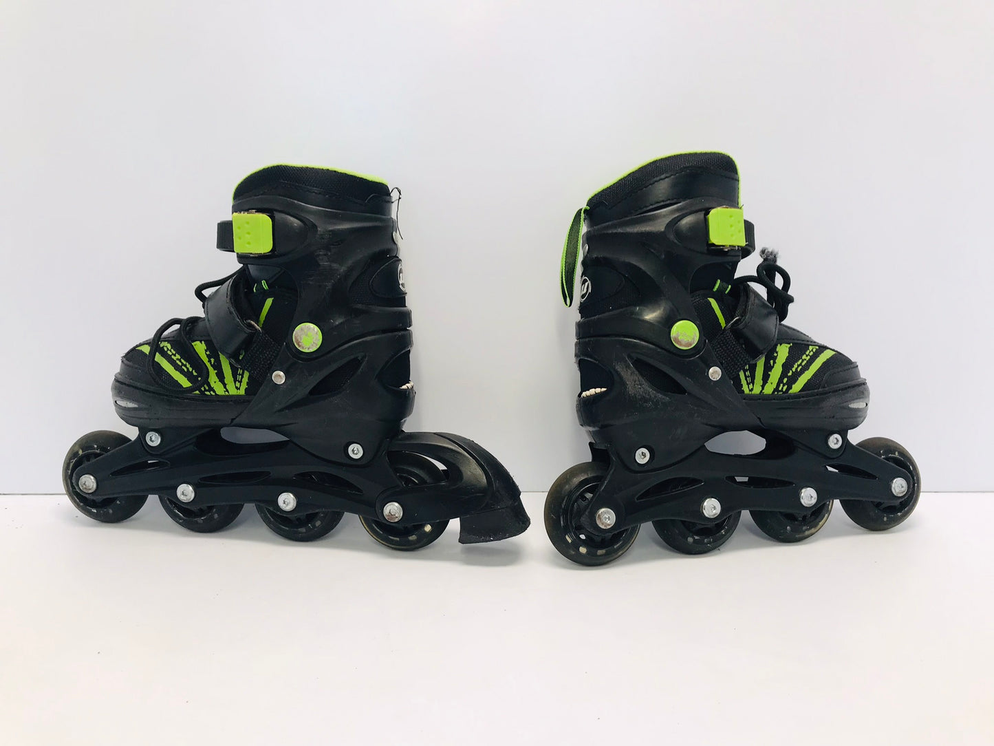 Inline Roller Skate Child Youth Size 1-4 Adjustable Black Lime