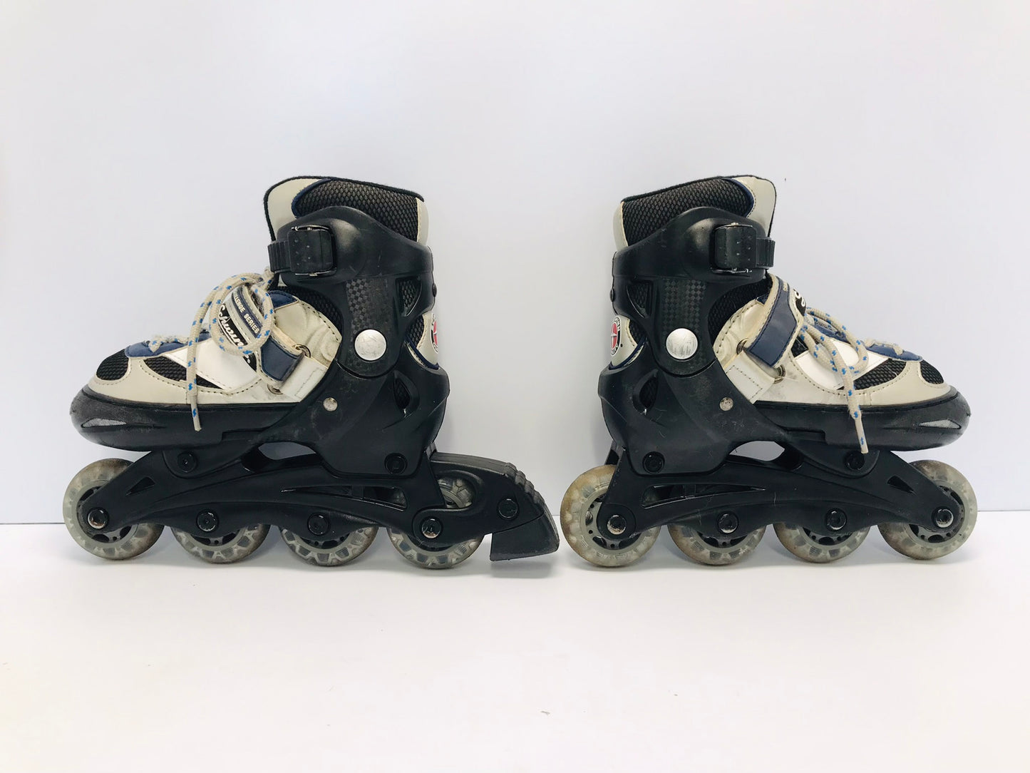 Inline Roller Skates Child Size 10-13 Blue Grey Minor Wear