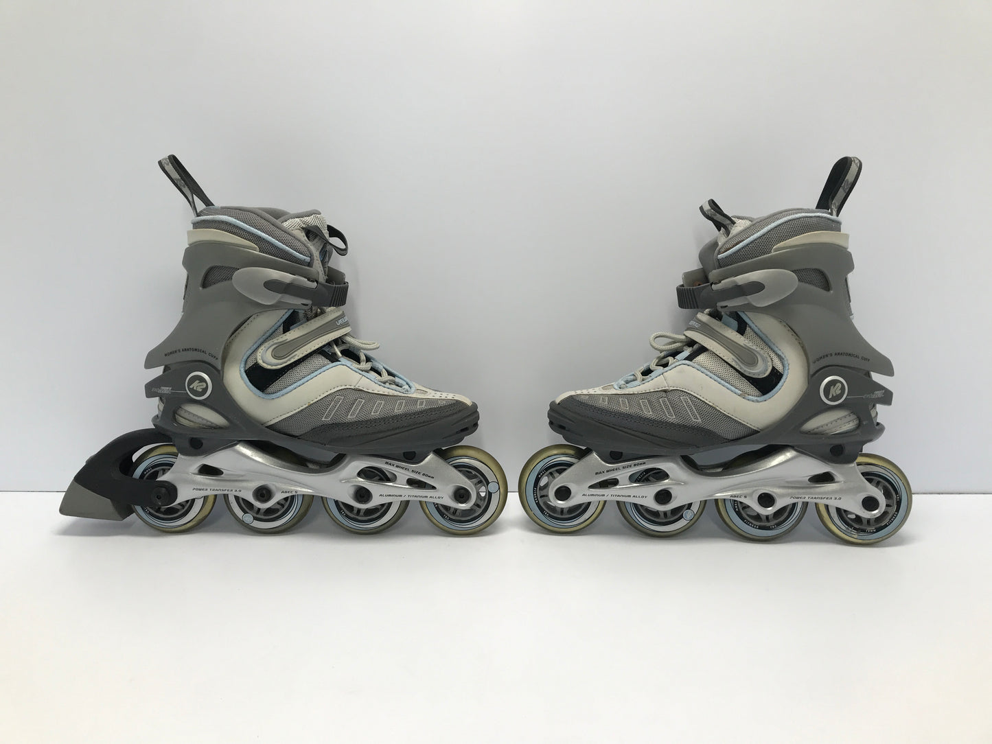 Inline Roller Skates Ladies Size 7.5 K.2 Rubber Wheels