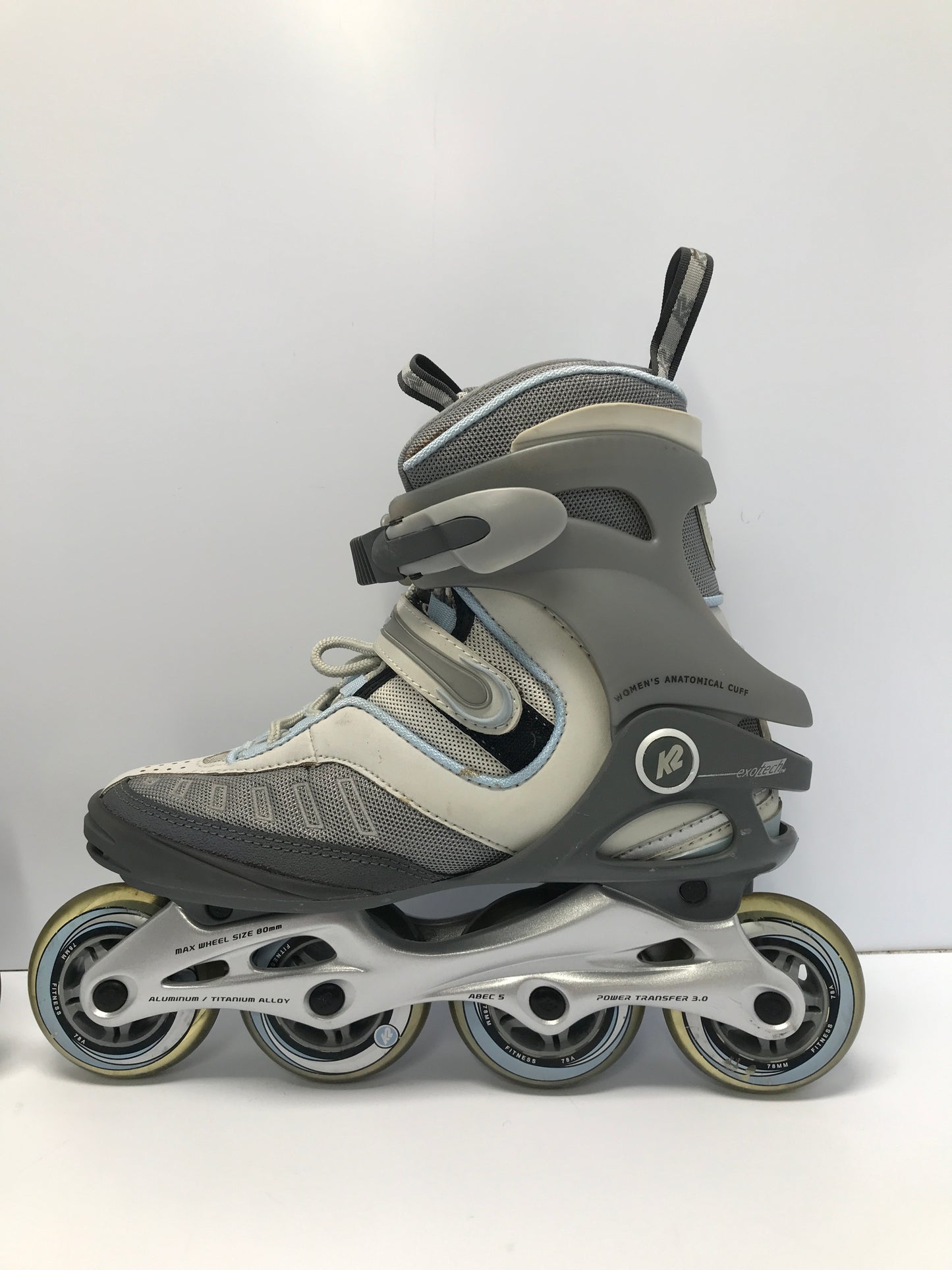 Inline Roller Skates Ladies Size 7.5 K.2 Rubber Wheels