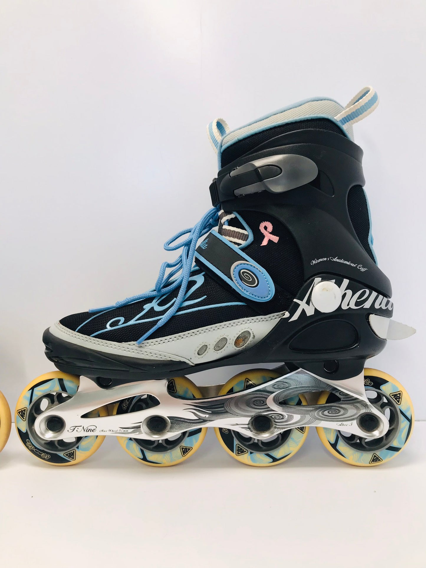 Inline Roller Skates Ladies Size 8 K-2 Black and Grey Like New Outstanding Quality