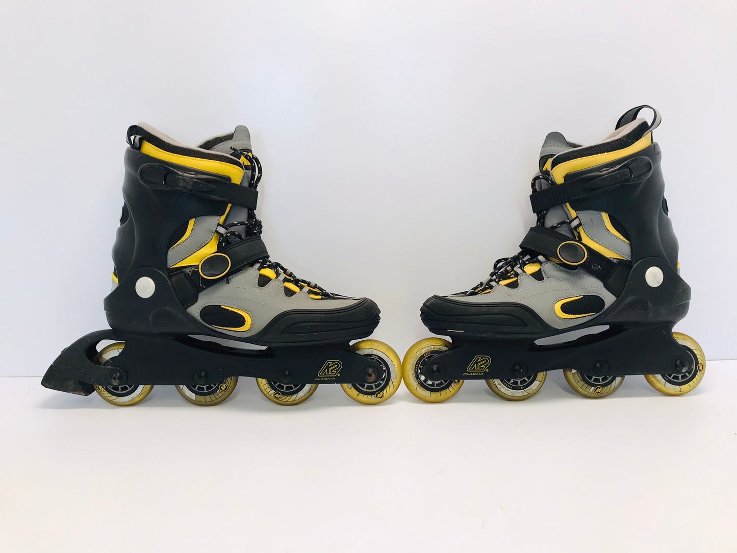 Inline Roller Skates Men's Size 11 K-2 Black Grey Yellow