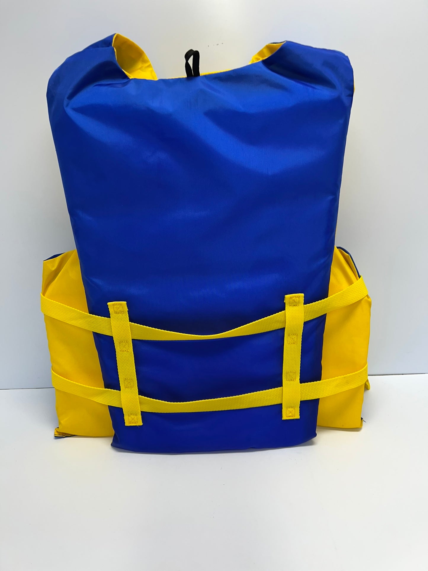 Life Jacket Adult Size 90-200 lb Universal Keep a Float Blue Yellow