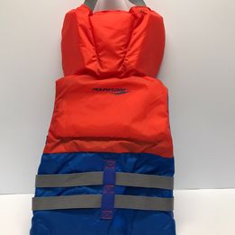Life Jacket Child Size 30-60 Lb Aquafloat Orange Blue New