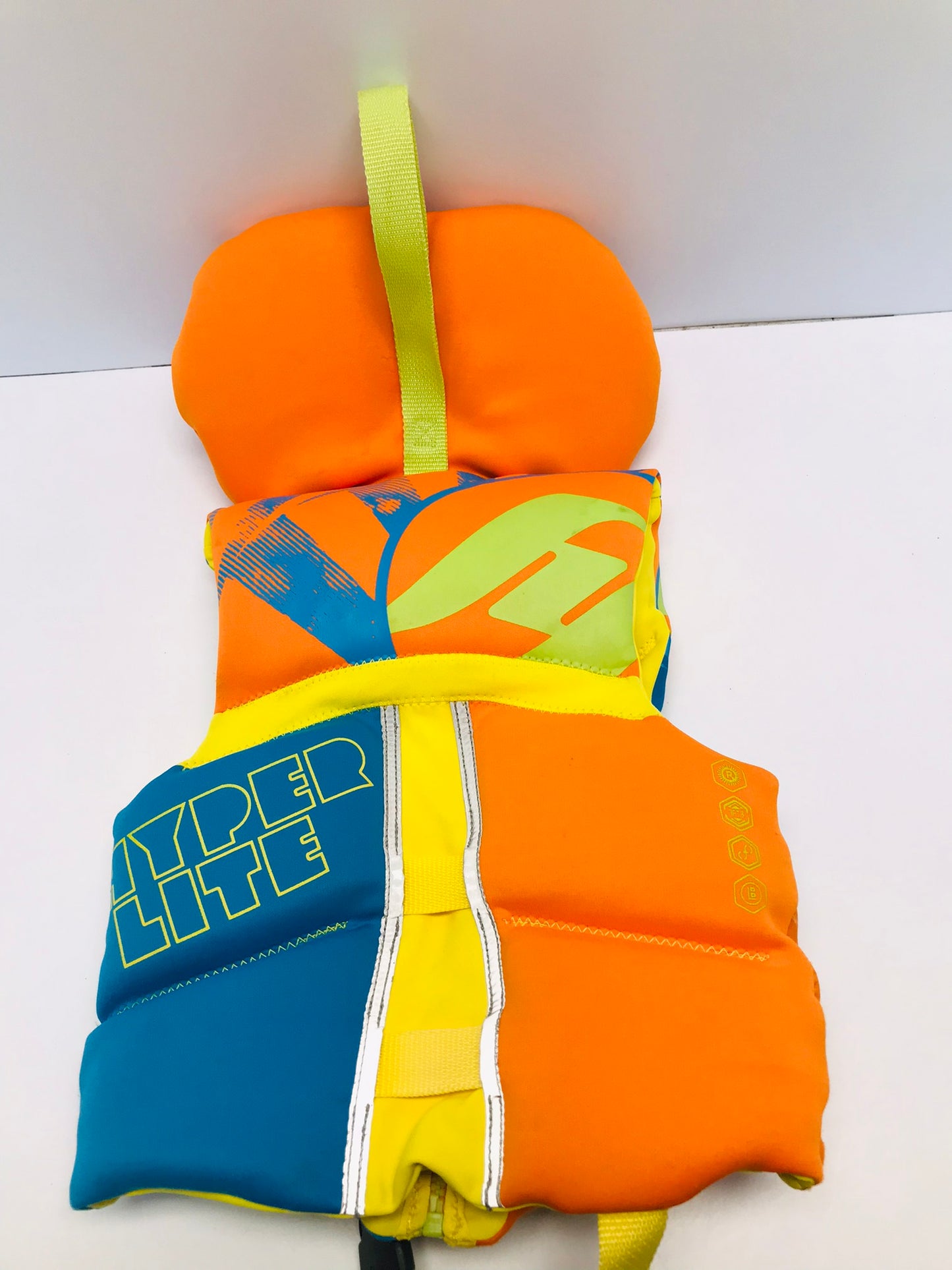 Life Jacket Child Size 30-60 Pounds Hyperlite Orange Blue Lime