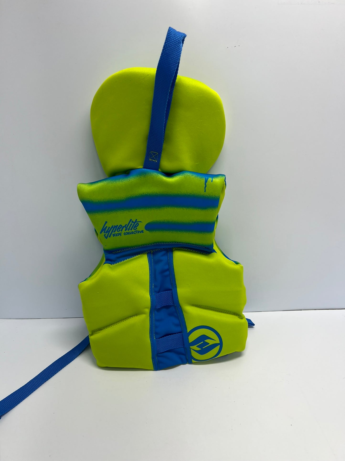 Life Jacket Child Size 30-60 lb Hyperlite Lime and Blue Neoprene Like New