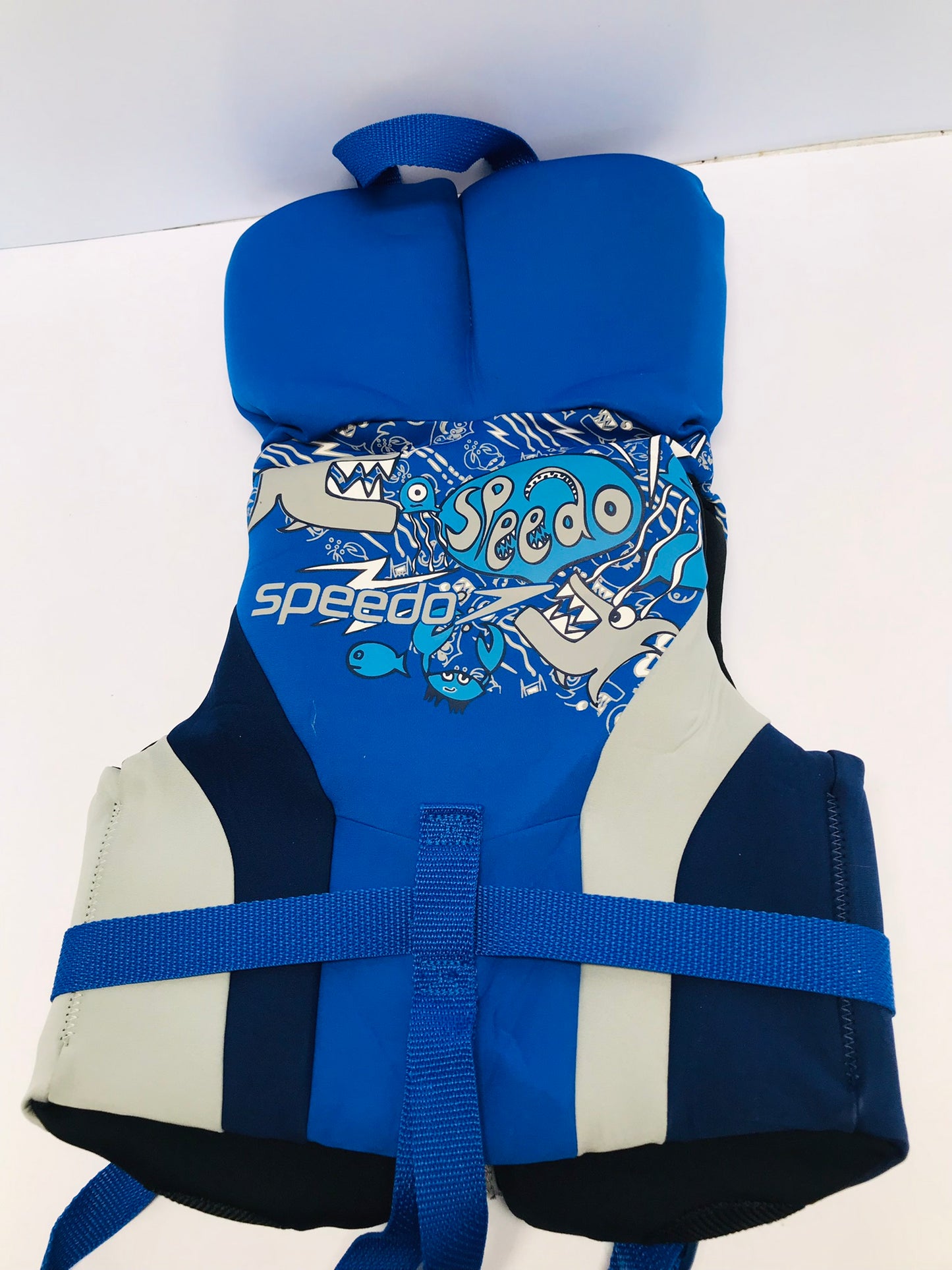 Life Jacket Child Size 30-60 lb Speedo Blue Grey Neoprene Transport Canada Approved Like New