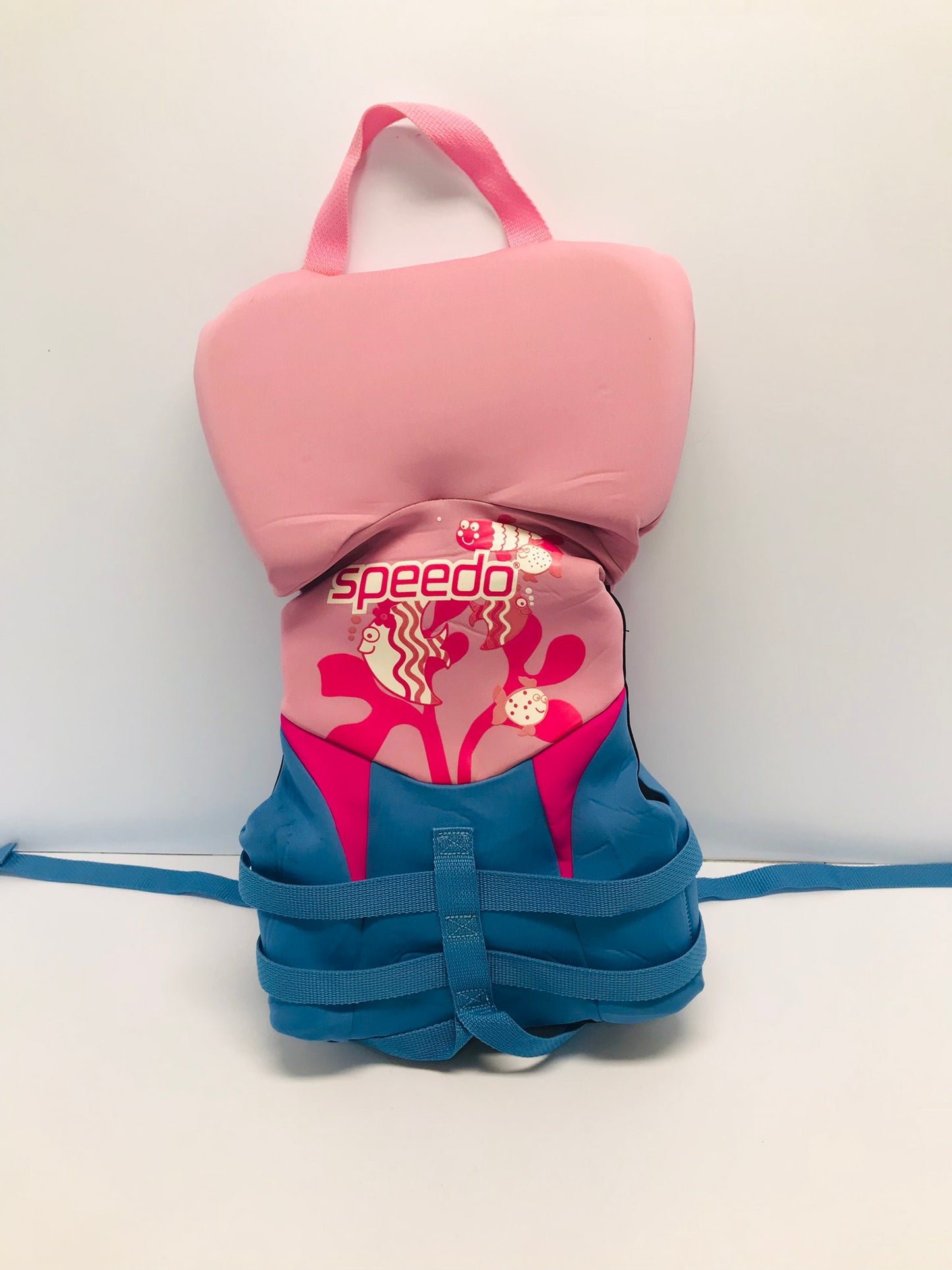 Life Jacket Child Size 30-60 lb Speedo Neoprene Pink Blue Excellent