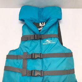 Life Jacket Child Youth Size 60-90 lb Stearns Excellent Aqua Blue