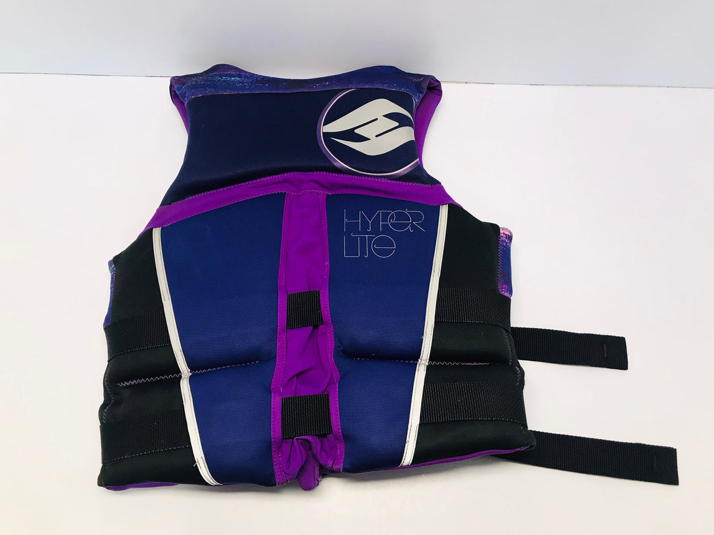 Life Jacket Ladies Size Medium Hyperlite Neoprene Black Purple Double Buckles Surf Paddleboard Water Ski