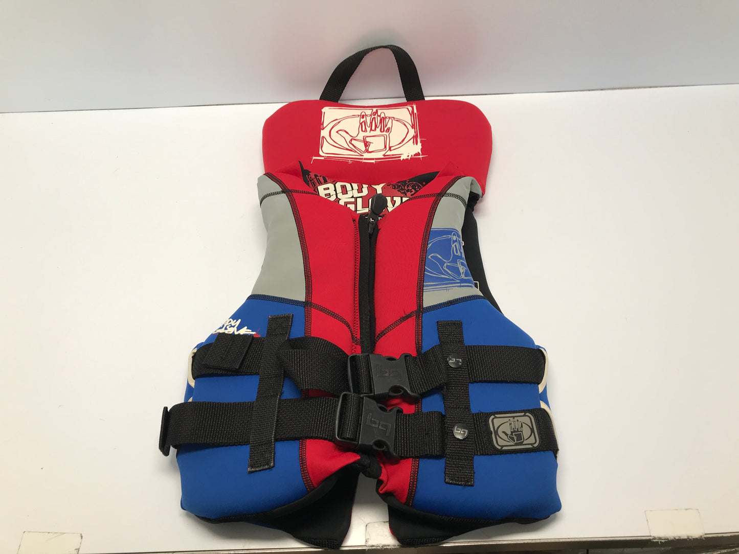 Life Jacket Vest Child Junior Size 60-90lbs Body Glove Red Grey Blue Neoprene Transport Canada Approved