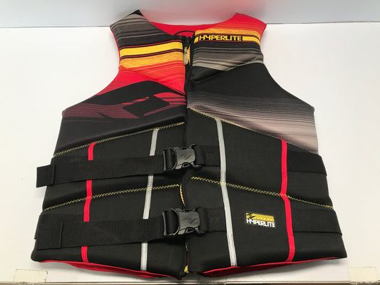 Life jacket vest adult size men large hyperlite neoprene black red yellow camping fishing surf