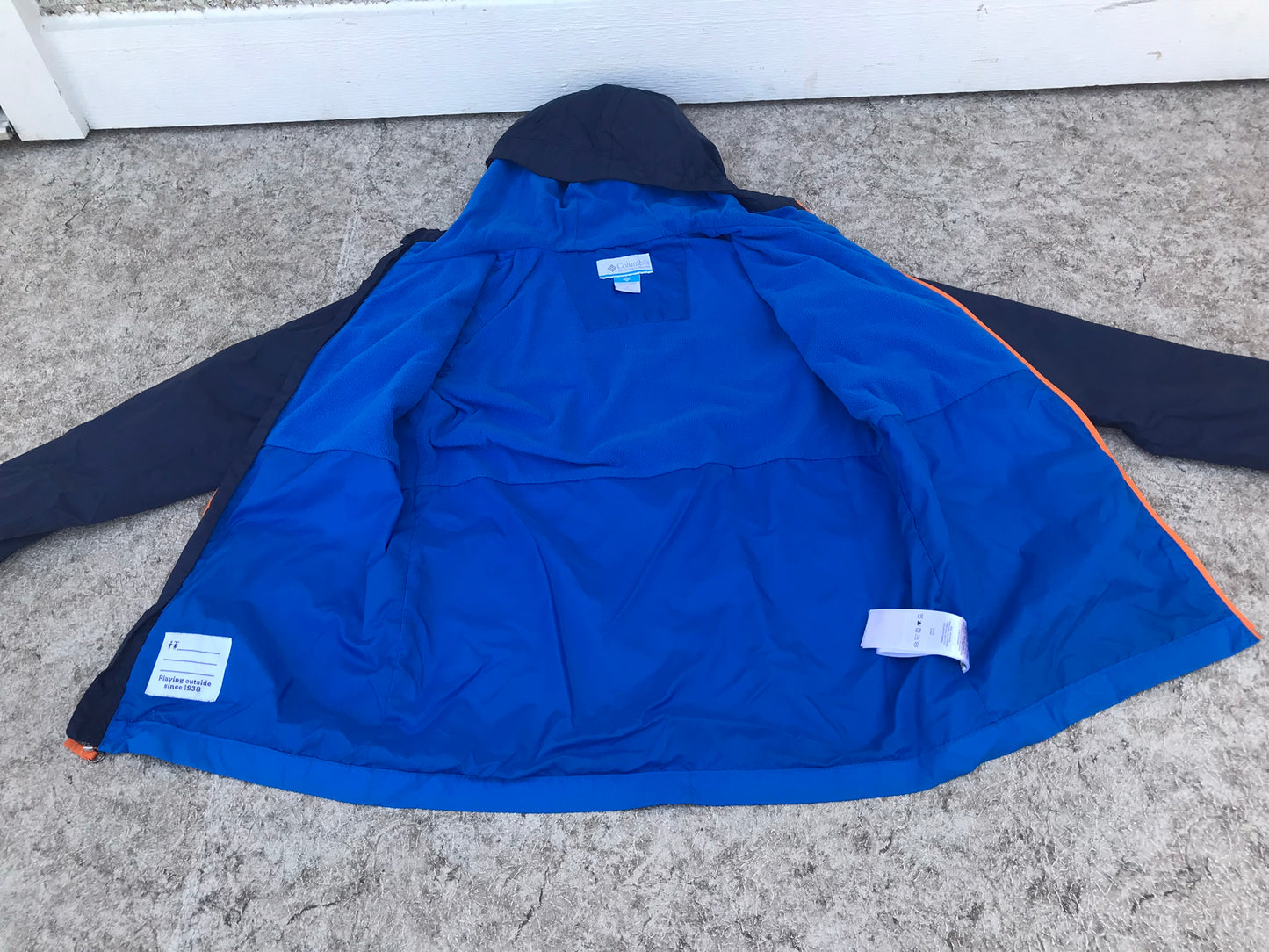 Light Coat Child Size 14 Youth Columbia Great for Spring and Fall Wear Micro Fleece Lining Inside Blue Orange Like New