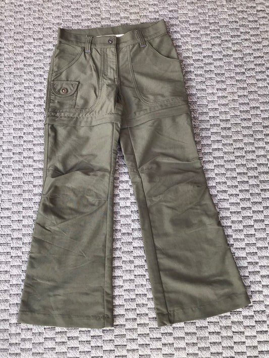 MEC Hiking Pants Child Size 8 Khaki With Zipper Removable Leg for Shorts