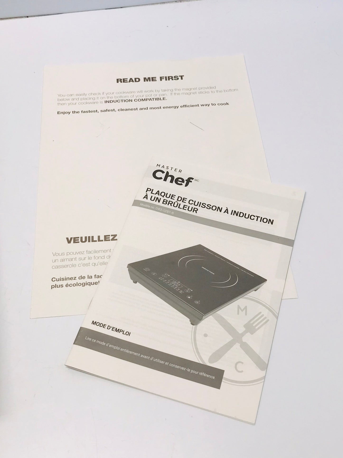 Masterchef Portiable Induction Cook Top Single Burner Touch Controls 1800 Wt