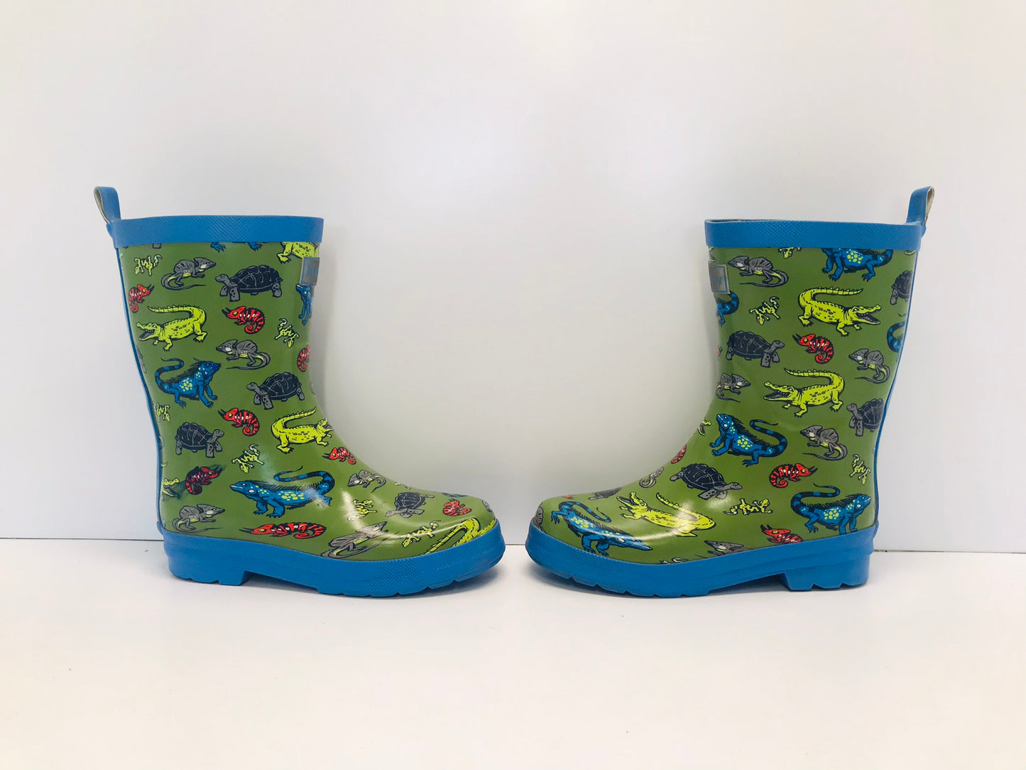 Rain Boots Child Size 2 Hatley Dinosaurs and Friends Green Blue Excellent