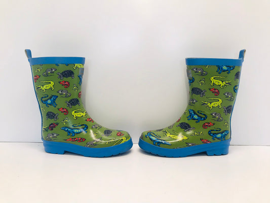 Rain Boots Child Size 2 Hatley Dinosaurs and Friends Green Blue Excellent