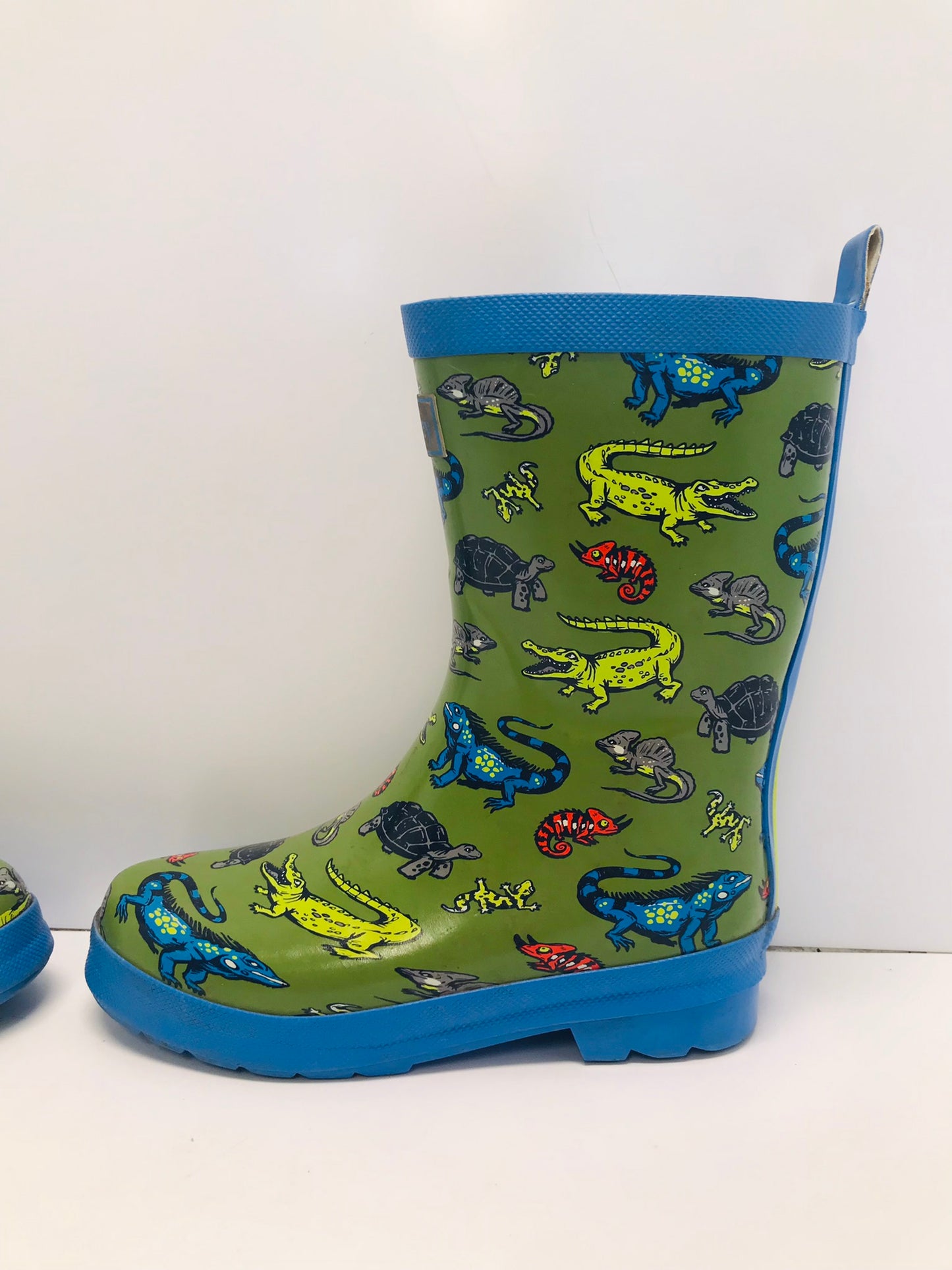 Rain Boots Child Size 2 Hatley Dinosaurs and Friends Green Blue Excellent