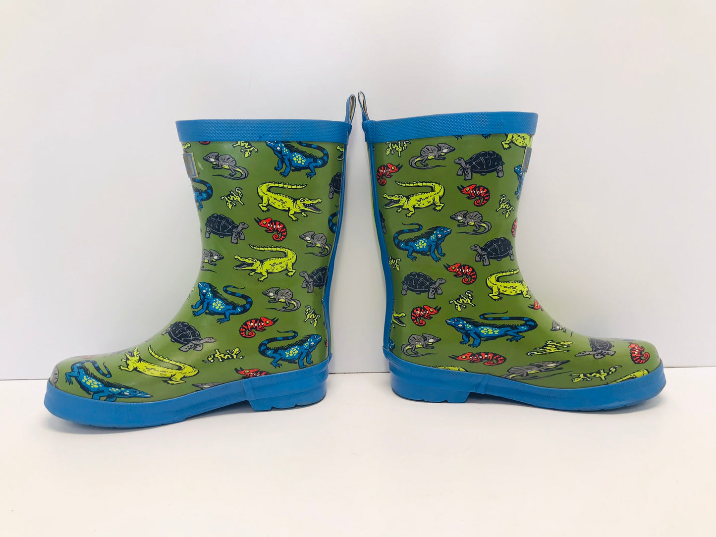 Rain Boots Child Size 2 Hatley Dinosaurs and Friends Green Blue Excellent