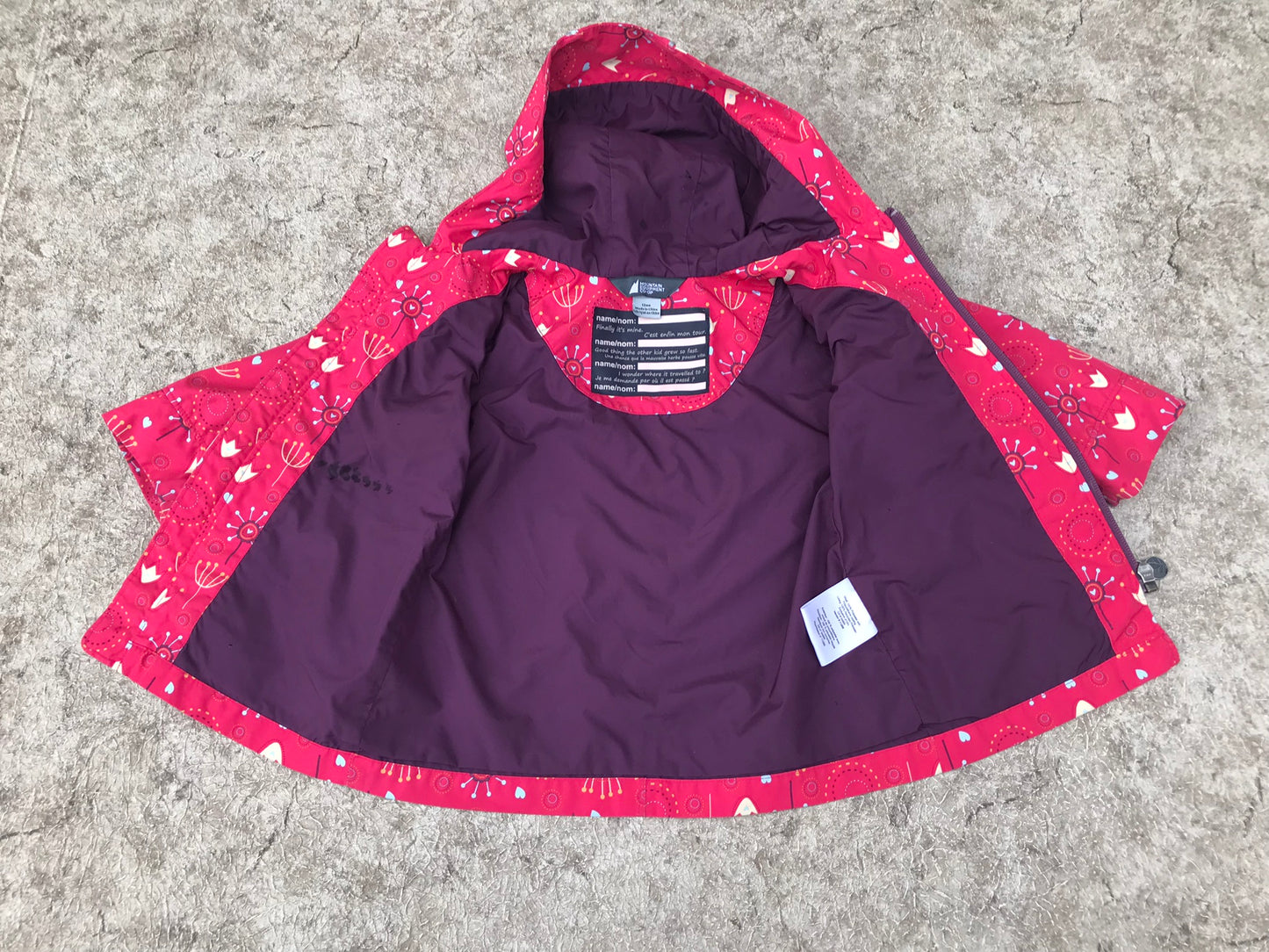 Rain Coat Child Size 12 Month MEC Pink Purple