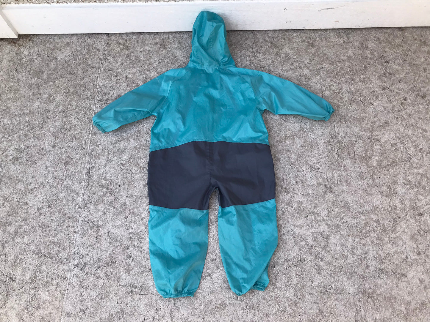 Rain Suit Child Size 3 T Muddy Buddy Cloud Veil Pants Coat Teal Grey Excellent