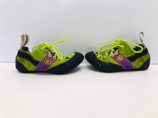 Rock Climbing Shoes Child Size 1 Vendramini Lime Purple