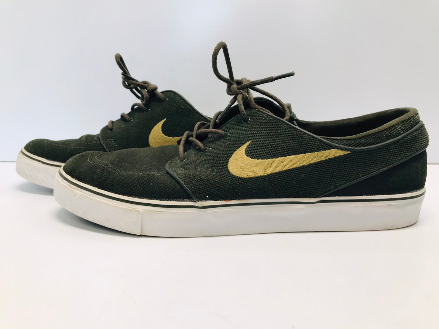 Runners Shoes Men's Size 12 Nike Zoom Air Stephan Janoski Canvas Sage Gold Excellent