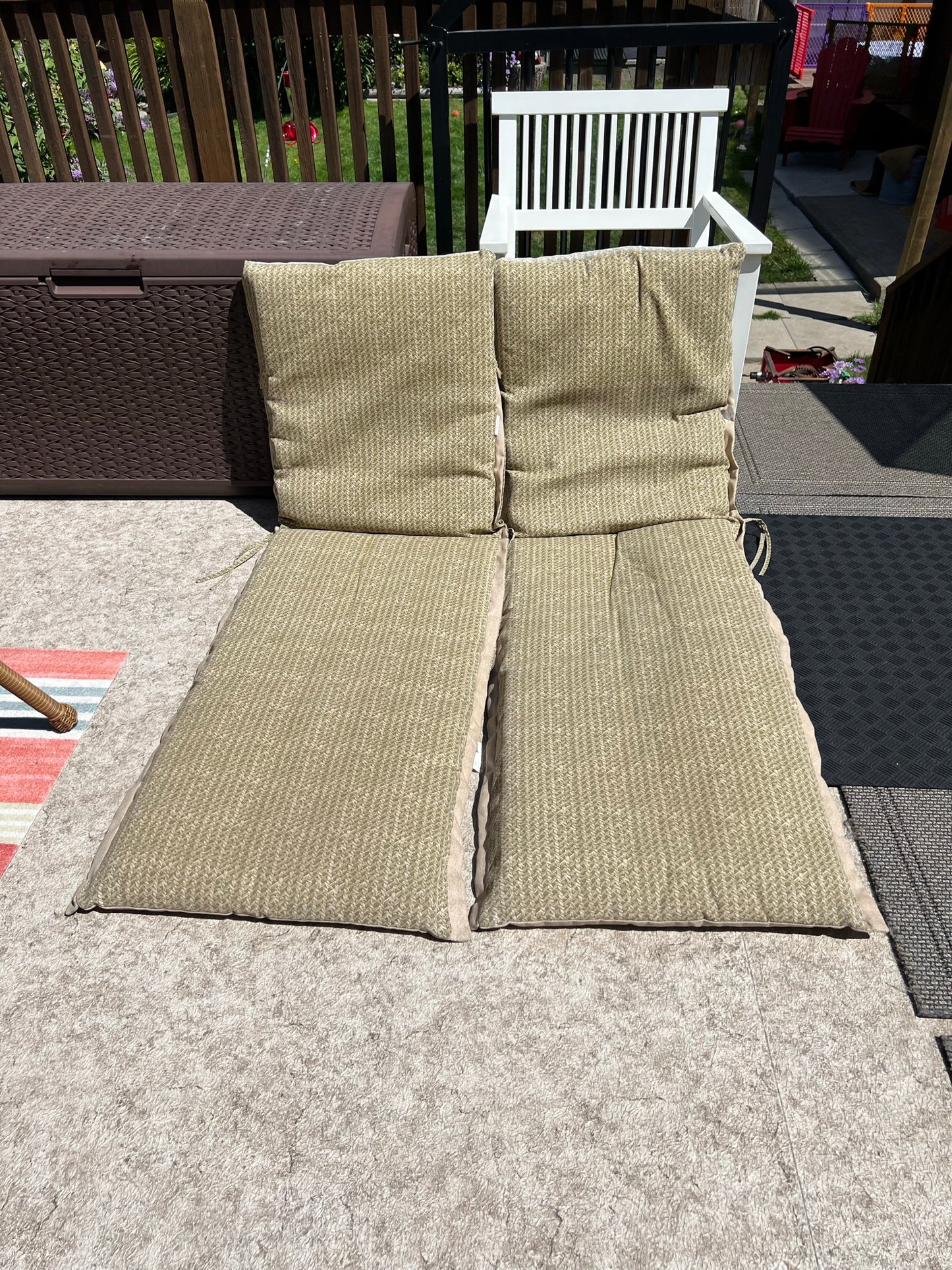 Set 2 Outdoor Patio Deck Camping Lounge Chair Pads 70 inch Long Pop Over Slot On The Back Outstanding Quality