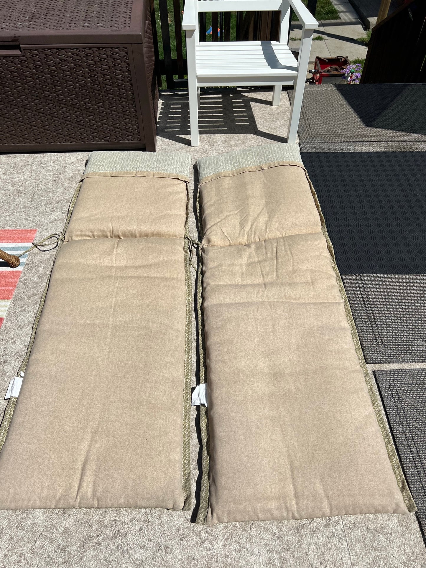 Set 2 Outdoor Patio Deck Camping Lounge Chair Pads 70 inch Long Pop Over Slot On The Back Outstanding Quality