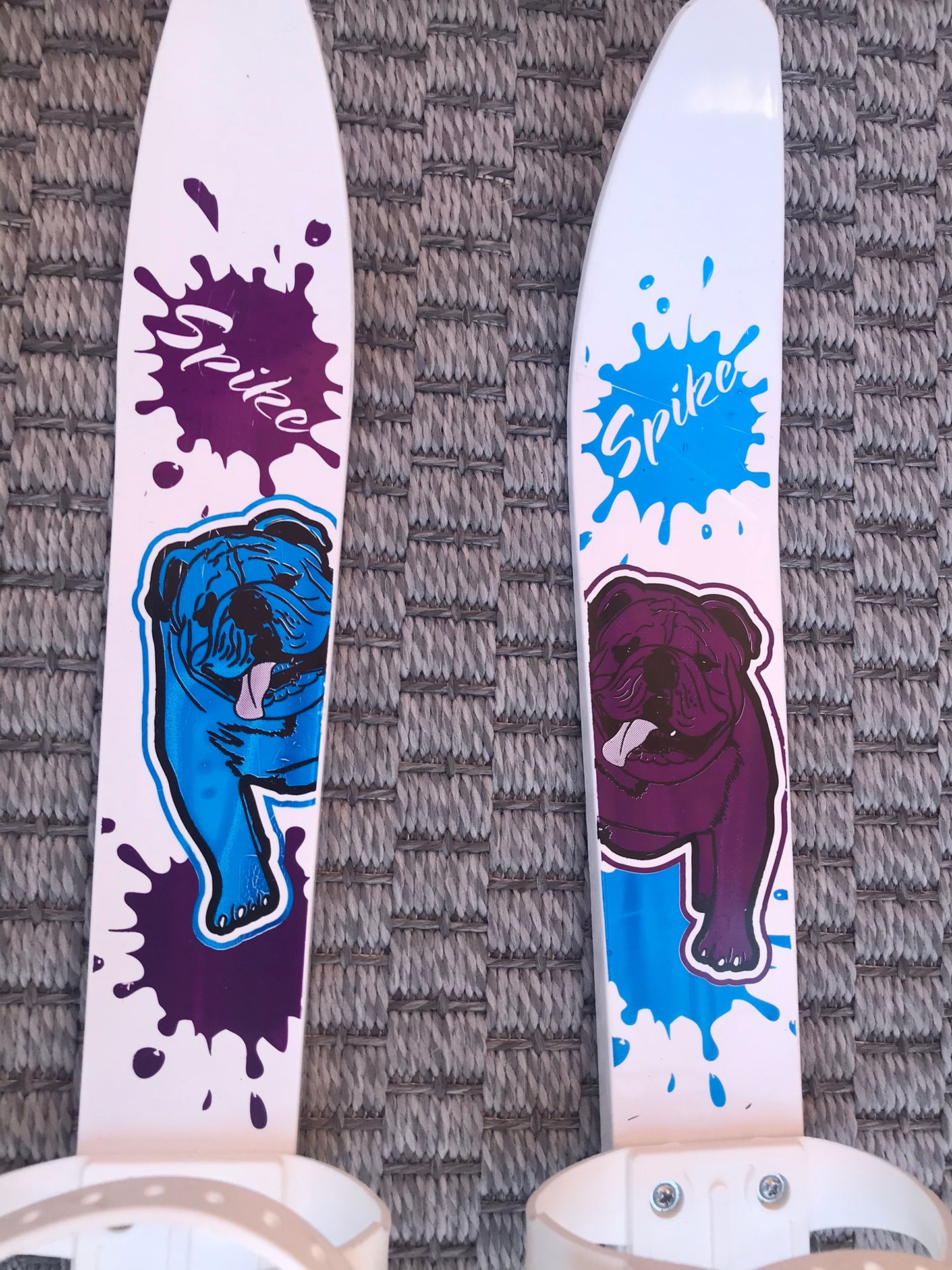 Ski 070 Komperdell Ski Set - Children 70 cm Spike Blue and White With Poles Like New