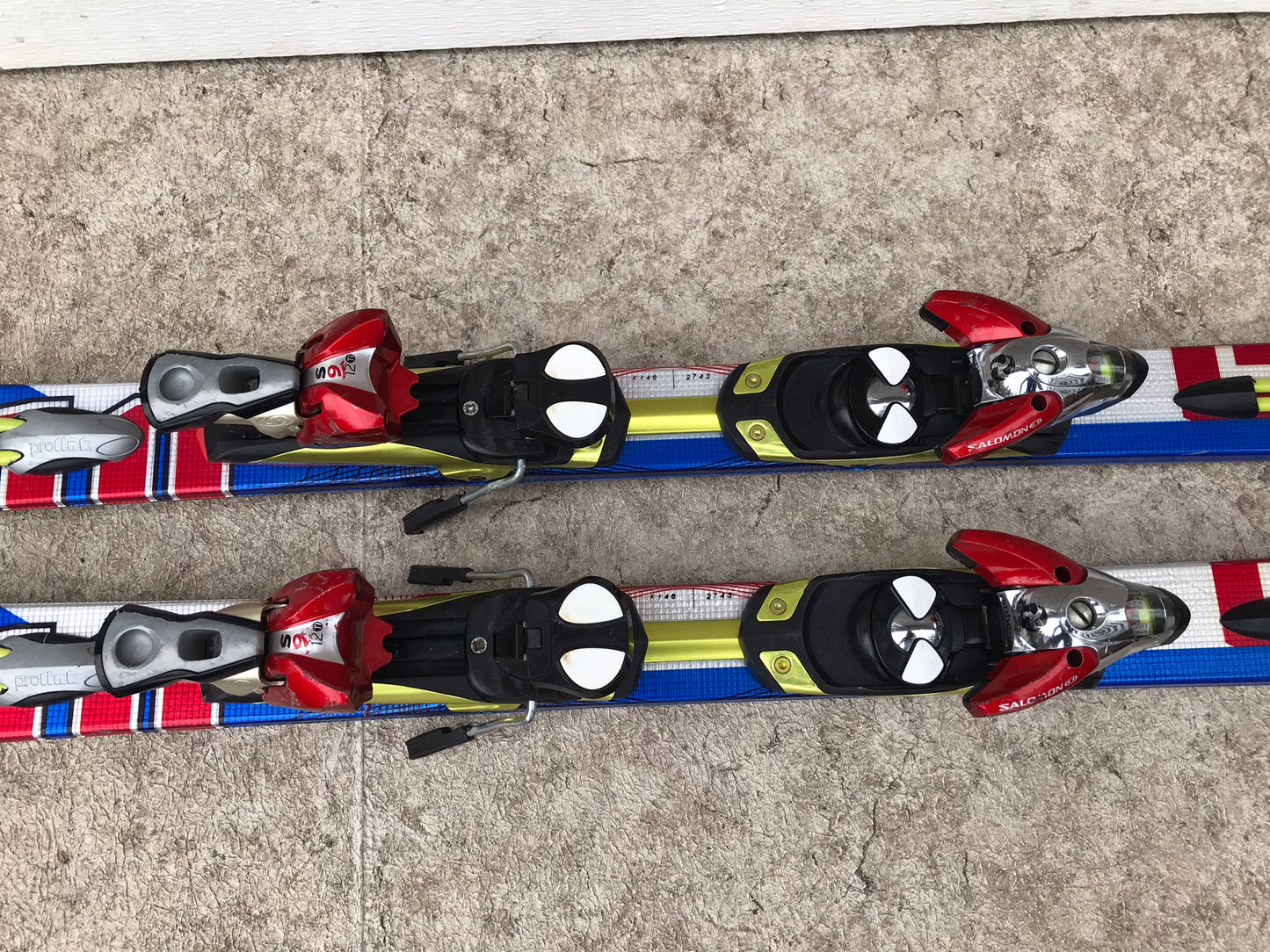 Ski 170 Salomen Crossmax Parabolic Red Blue With Bindings Excellent