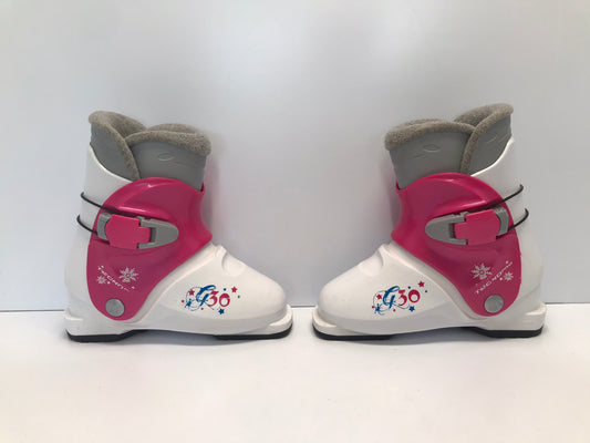 Ski Boots Mondo Size 21.5 Child Size 4  254 mm Tecno Pro G30 Pink White Excellent