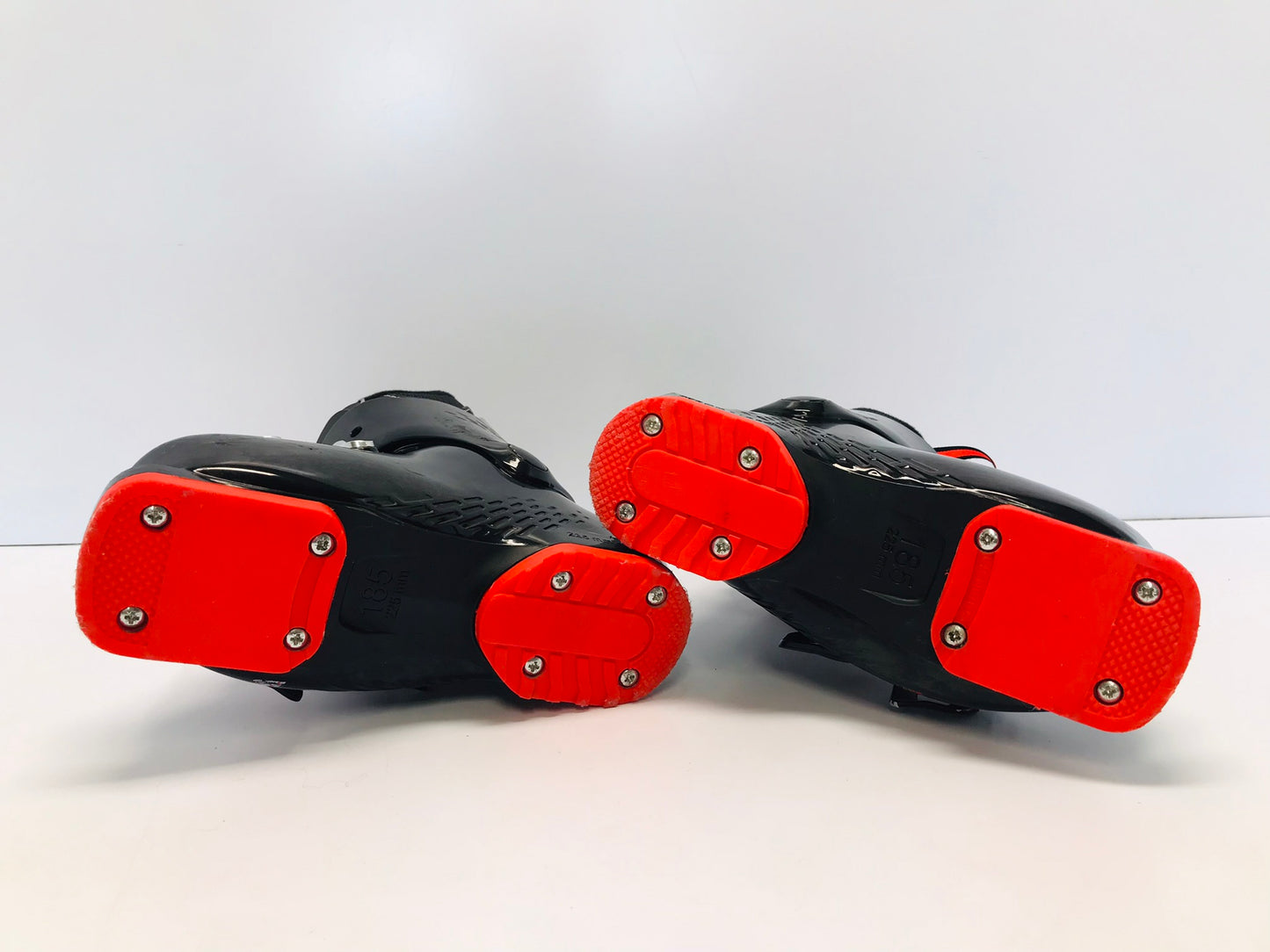 Ski Boots Mondo Size 18.5 Child Size 12.5 225 mm Rossignol JR 3 Black Tangerine Like New