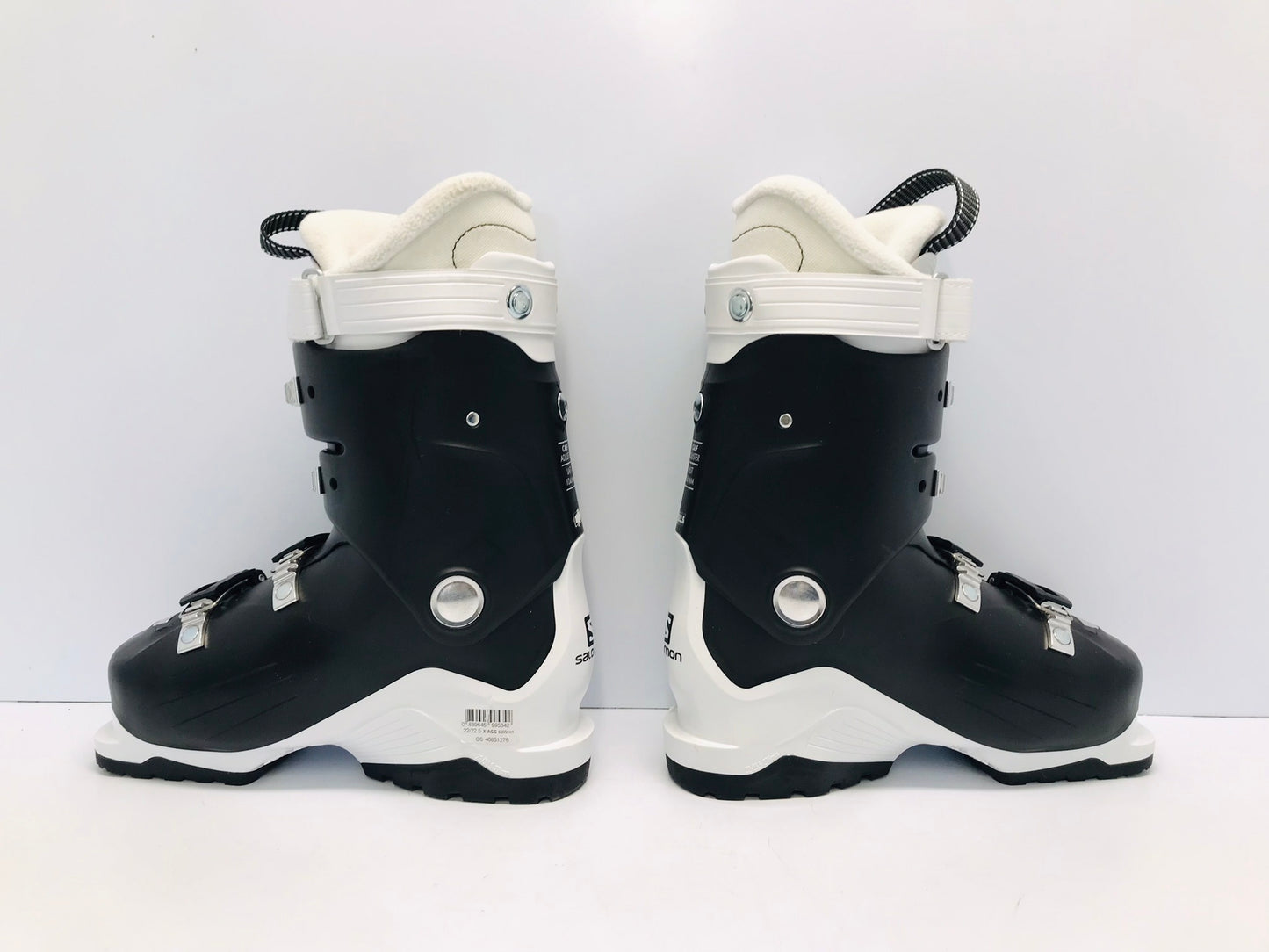 Ski Boots Mondo Size 23.0 Men Size 5 Ladies Size 6 276 mm Wide For Wide Feet Salomon S Black White NEW