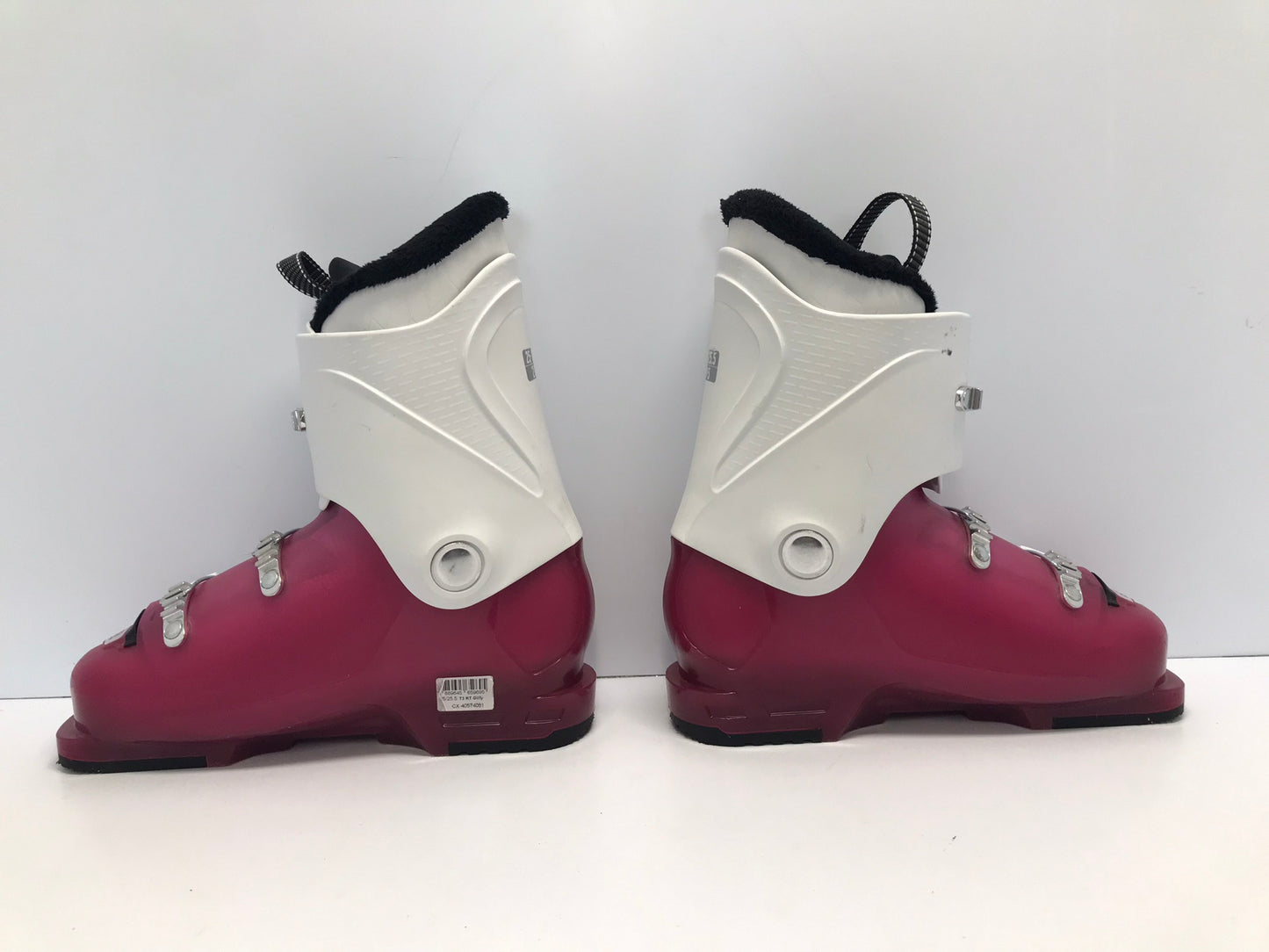 Ski Boots Mondo Size 25.5 Ladies Size 8.5 295 mm Salomon Fushia Pink White Like New