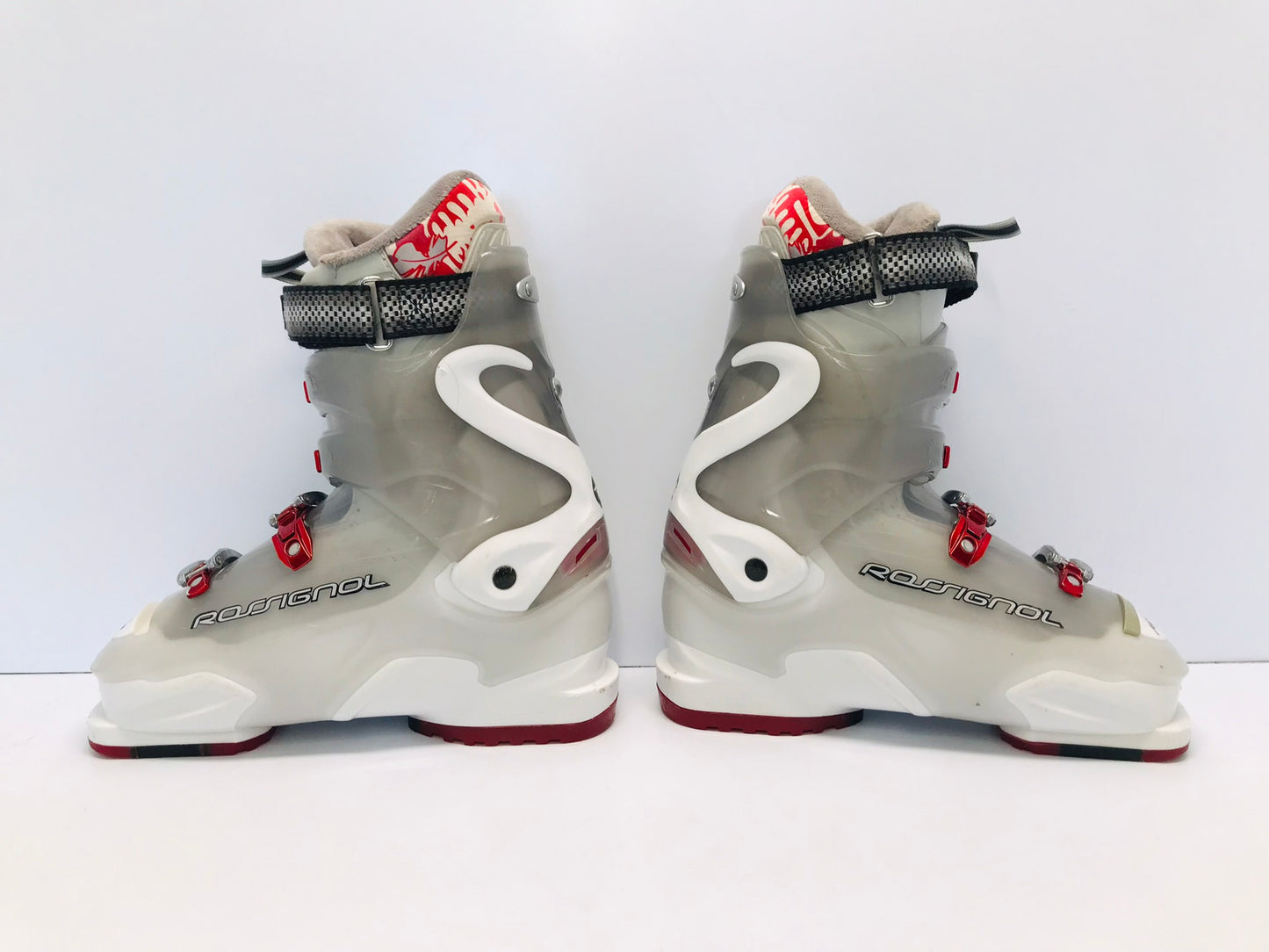 Ski Boots Mondo Size 25.5 Ladies Size 8.5 298 mm Rossignol Red White Grey Excellent