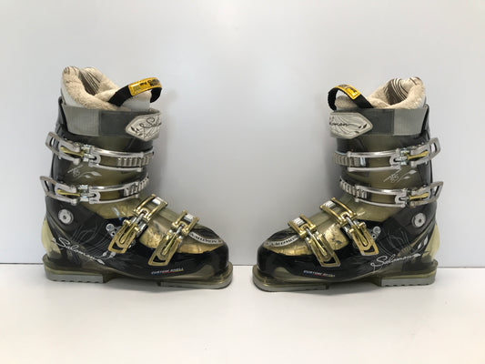 Ski Boots Mondo Size 25.5 Ladies Women's 8.5 297mm Salomon Black Gold