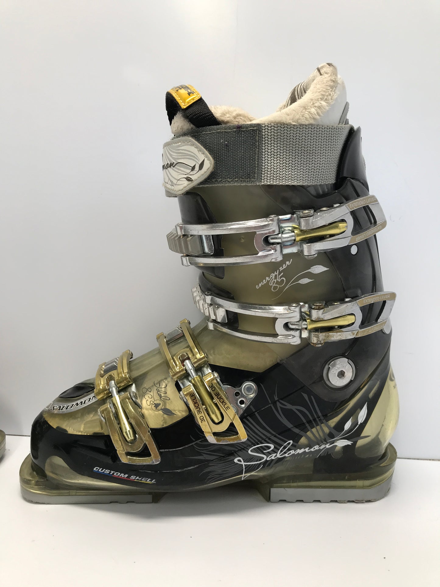 Ski Boots Mondo Size 25.5 Ladies Women's 8.5 297mm Salomon Black Gold