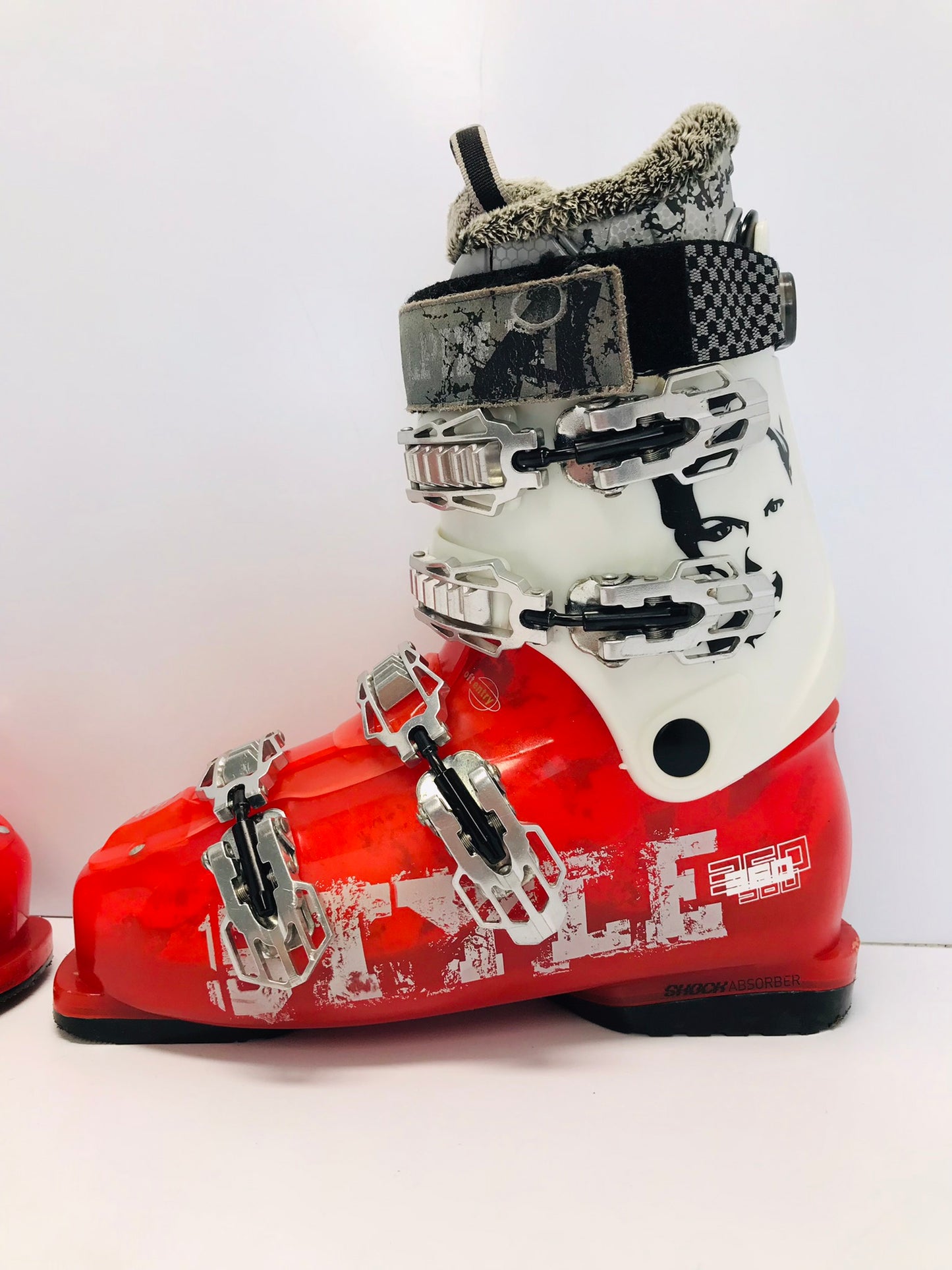 Ski Boots Mondo Size 27.0 Ladies Size 9.5 315 mm Alpina Style Red White Black Grey Excellent