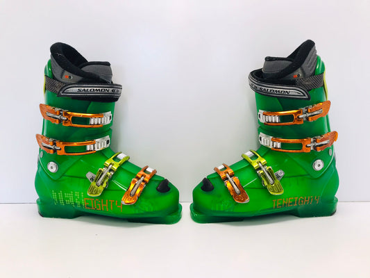Ski Boots Mondo Size 27.5 Men's Size 9.5 Ladies Size 10.5  315 mm Salomon Lime Black