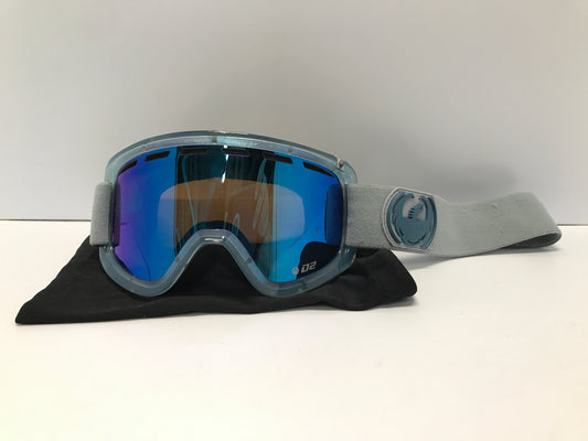 Ski Goggle Adult Size Medium Dragon D2 Aqua Blue Grey