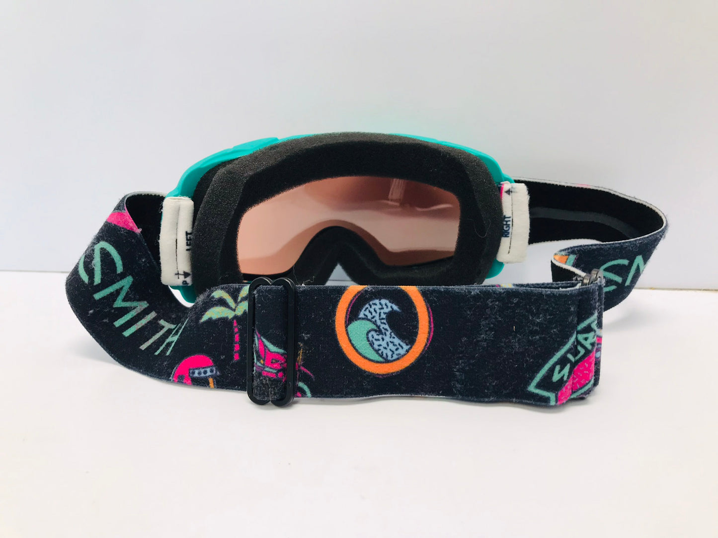 Ski Goggles Adult Small Smith Teal Pink with Dark Lense