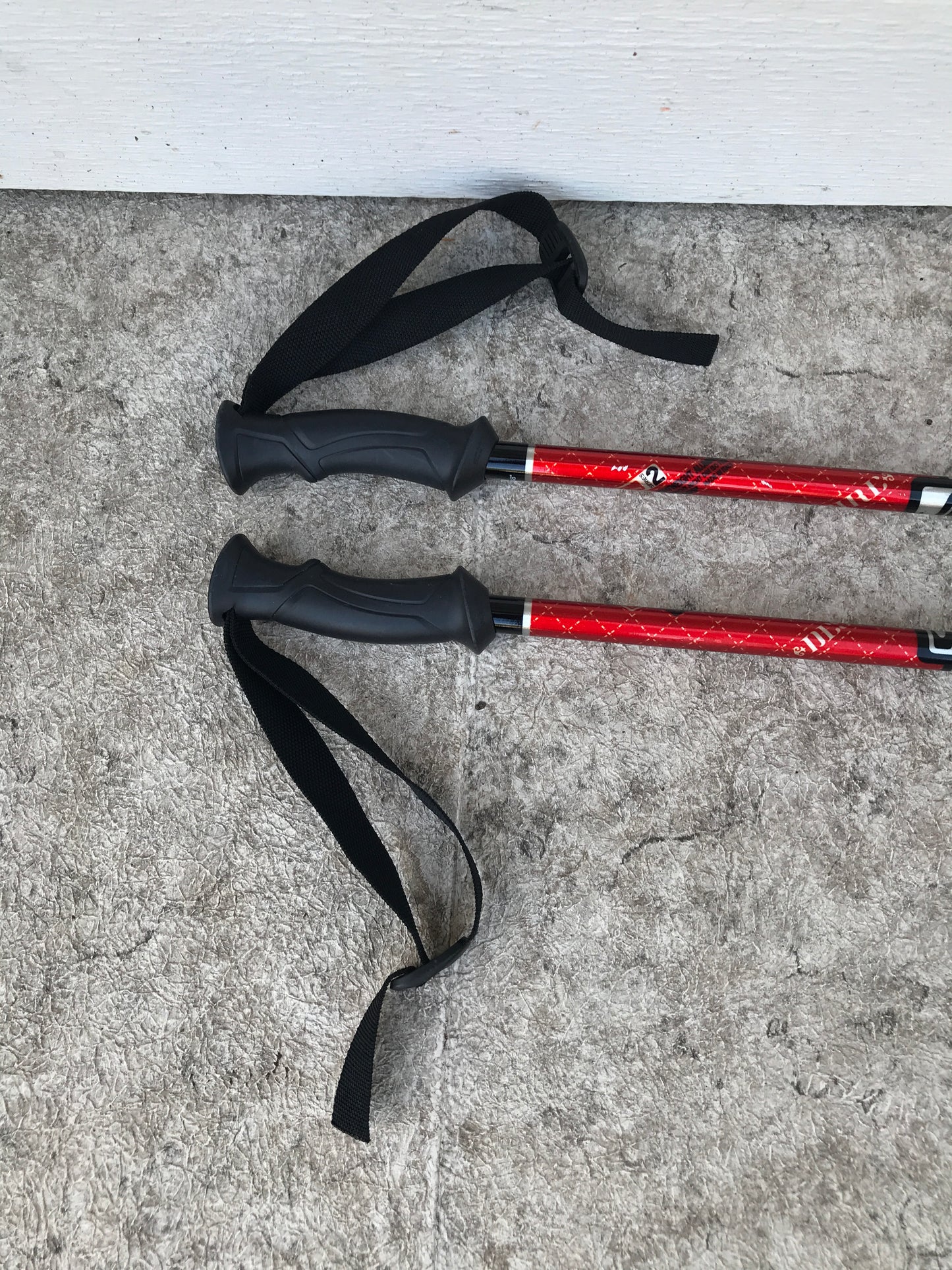 Ski Poles 48 inch 120 cm Scott Series 2 Red Silver Black Rubber Handles Like New